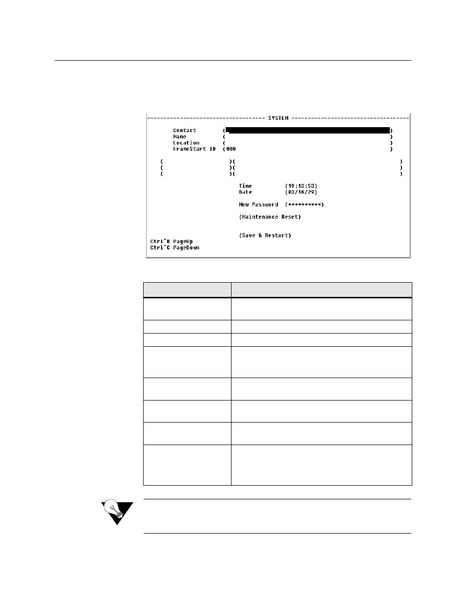 System screen, System screen -4 | Verilink FrameStart FSM (34-00299.E) Product Manual User Manual | Page 78 / 153
