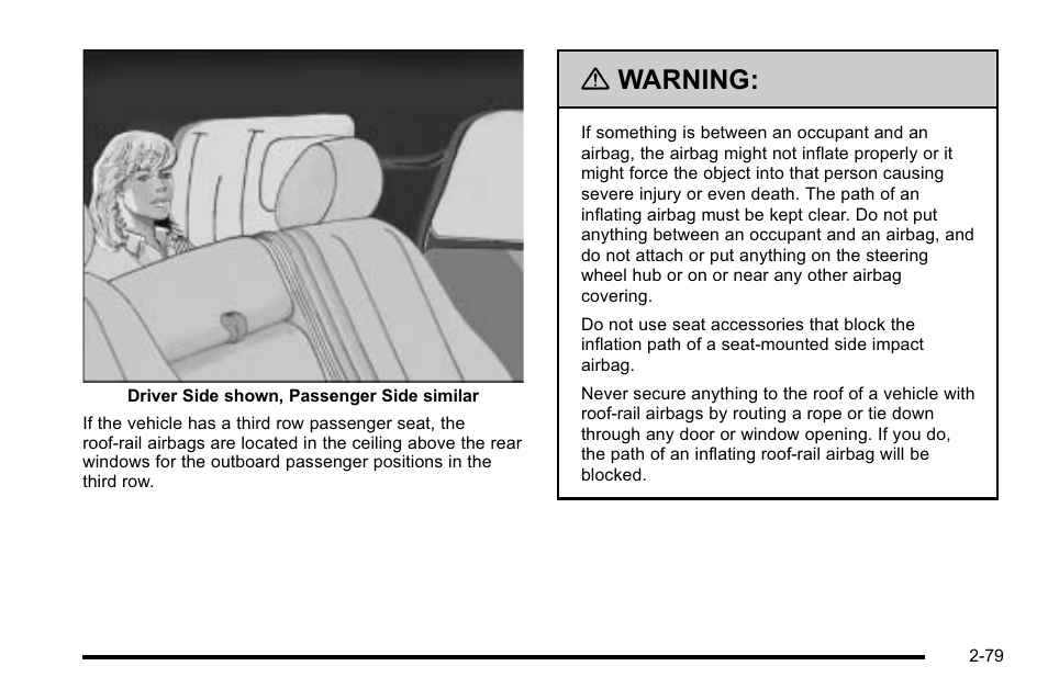 Warning | Cadillac 2010 Escalade User Manual | Page 111 / 614