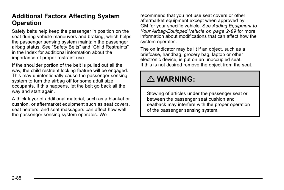 Warning | Cadillac 2010 Escalade User Manual | Page 120 / 614