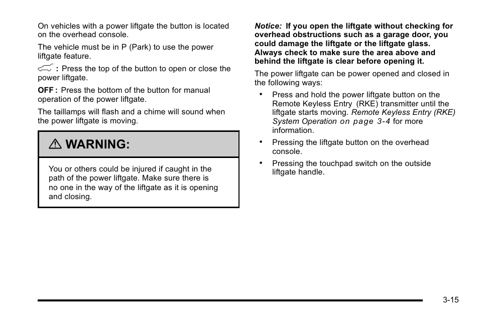 Warning | Cadillac 2010 Escalade User Manual | Page 139 / 614