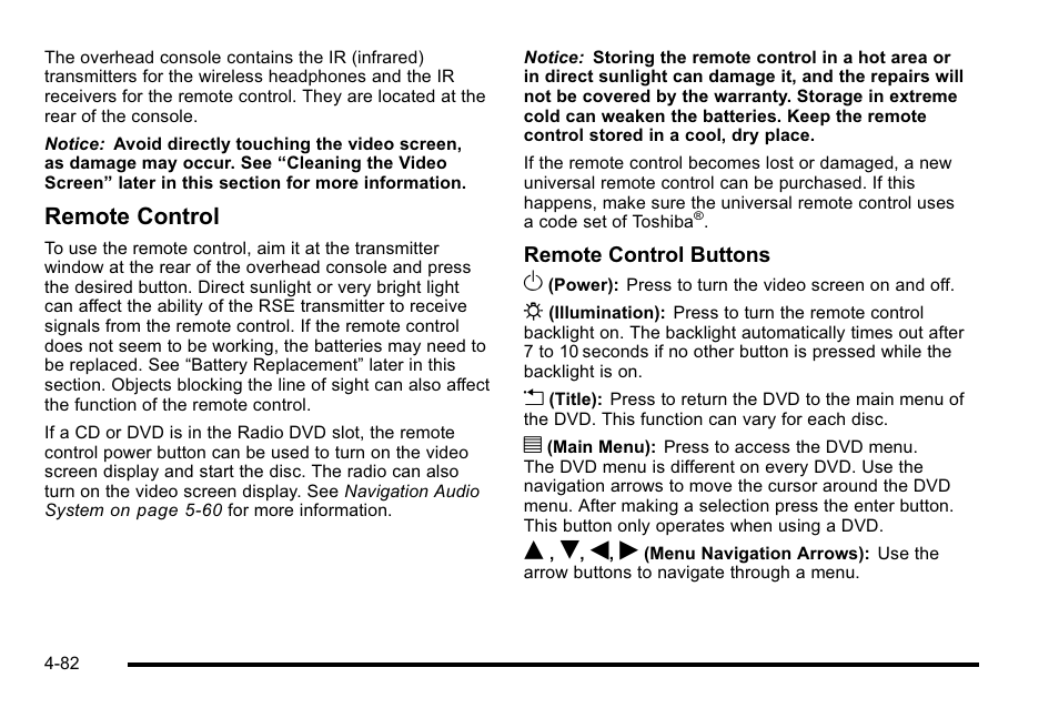 Remote control | Cadillac 2010 Escalade User Manual | Page 274 / 614