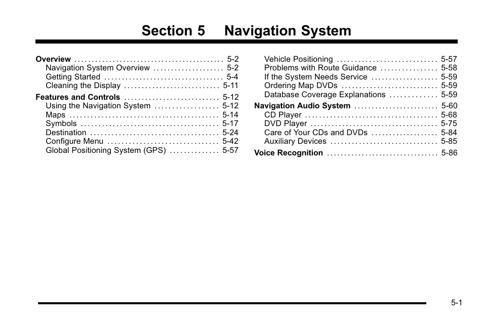 Navigation system, Navigation system -1 | Cadillac 2010 Escalade User Manual | Page 301 / 614