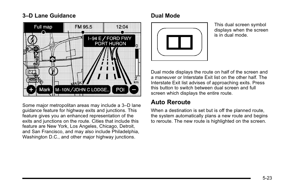 Auto reroute | Cadillac 2010 Escalade User Manual | Page 323 / 614