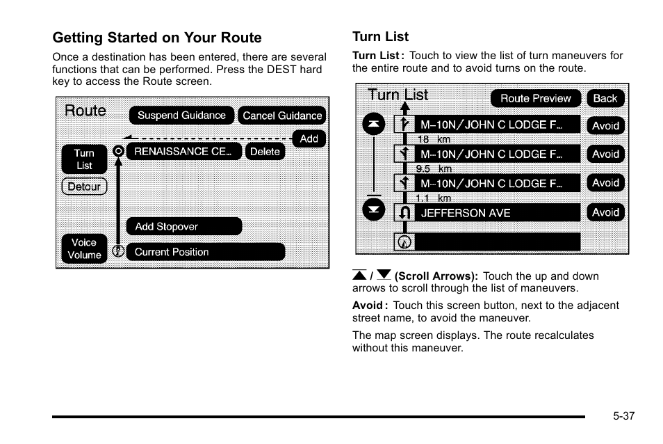 Getting started on your route | Cadillac 2010 Escalade User Manual | Page 337 / 614