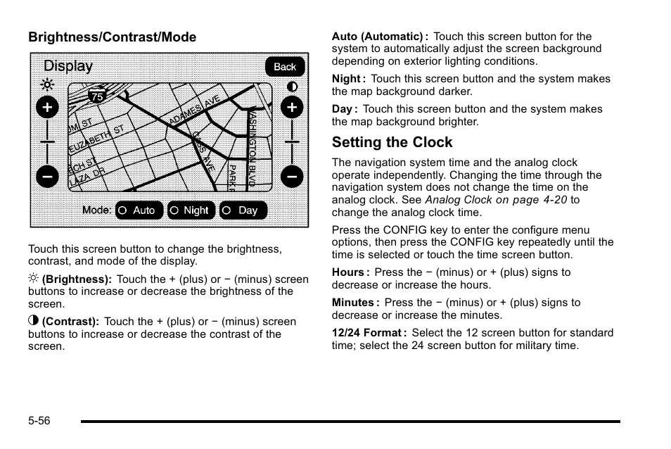 Setting the clock | Cadillac 2010 Escalade User Manual | Page 356 / 614