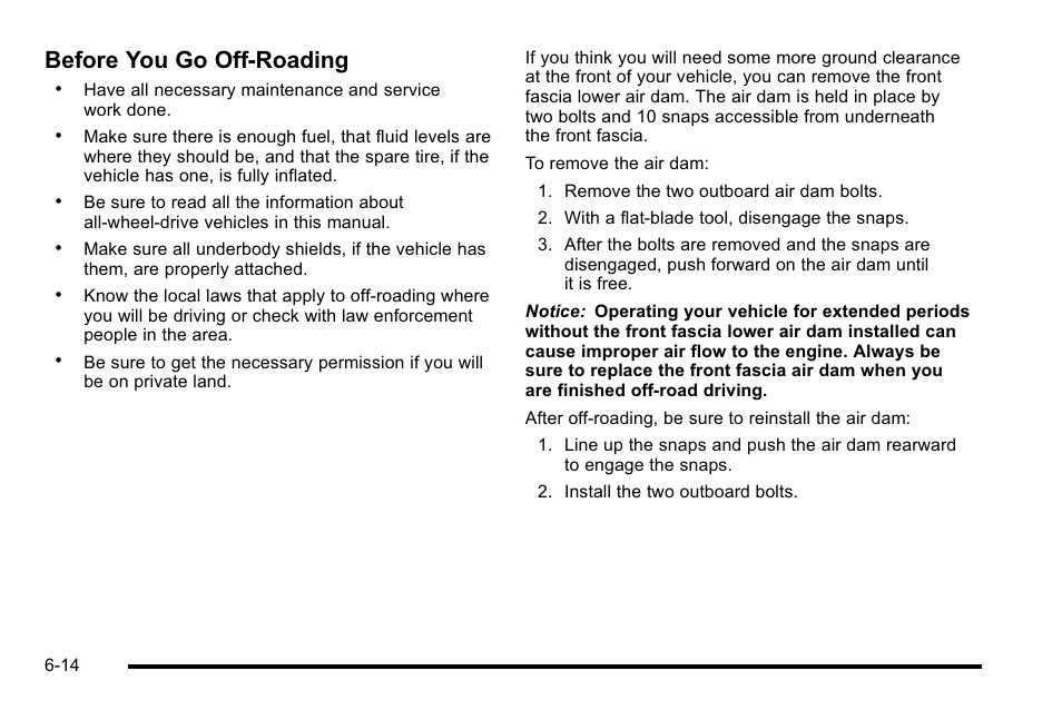 Before you go off-roading | Cadillac 2010 Escalade User Manual | Page 404 / 614