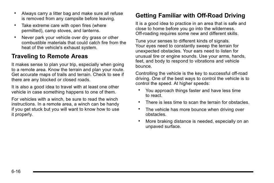 Traveling to remote areas, Getting familiar with off-road driving | Cadillac 2010 Escalade User Manual | Page 406 / 614