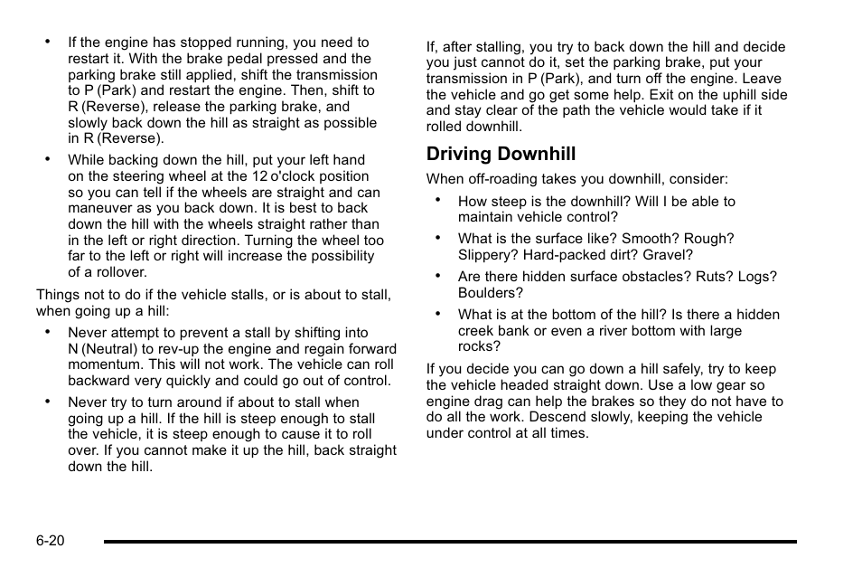 Driving downhill | Cadillac 2010 Escalade User Manual | Page 410 / 614