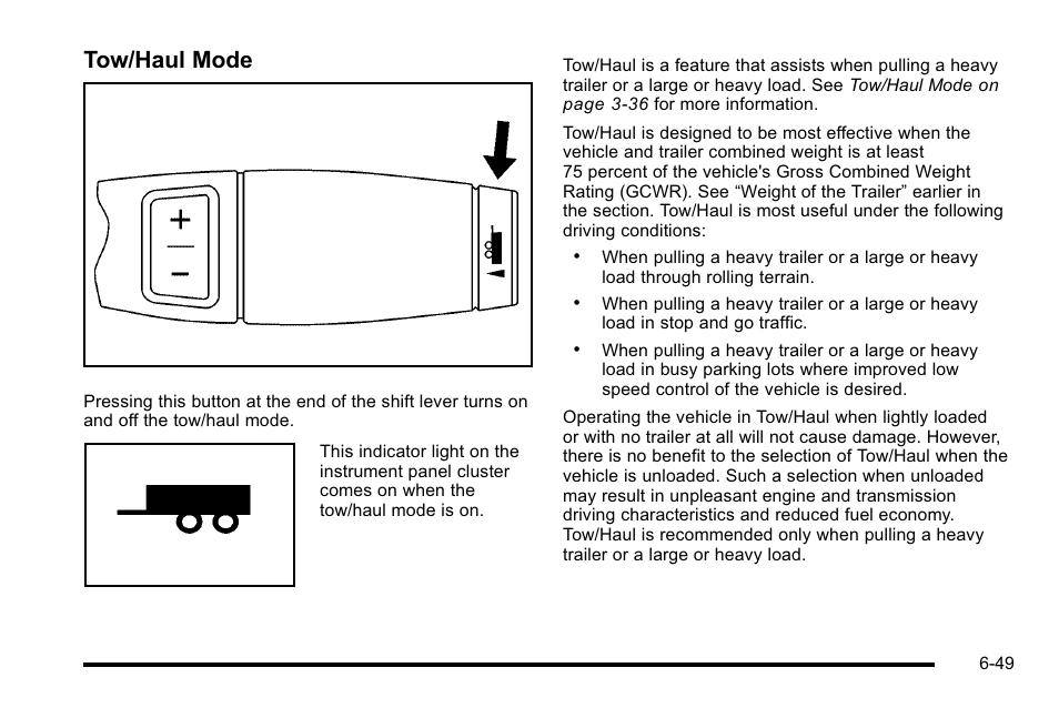 Tow/haul mode | Cadillac 2010 Escalade User Manual | Page 439 / 614