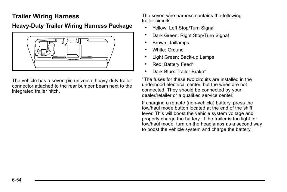 Trailer wiring harness, Heavy-duty trailer wiring harness package | Cadillac 2010 Escalade User Manual | Page 444 / 614