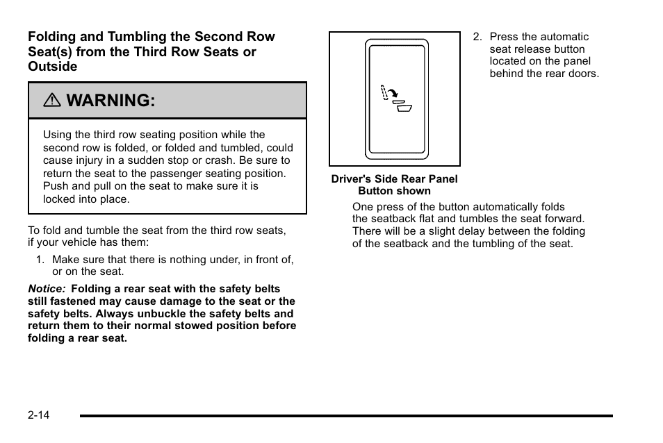 Warning | Cadillac 2010 Escalade User Manual | Page 46 / 614