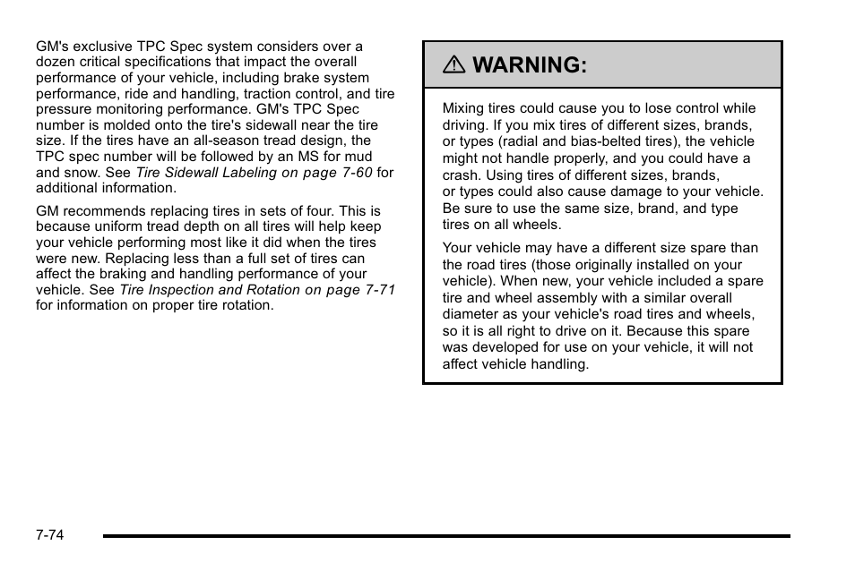 Warning | Cadillac 2010 Escalade User Manual | Page 520 / 614