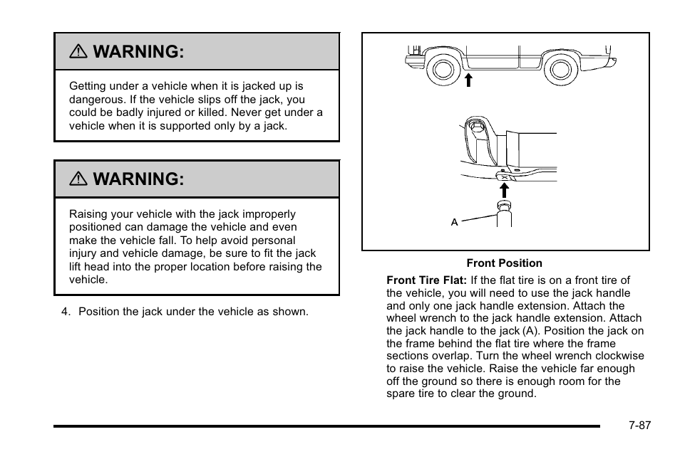 Warning | Cadillac 2010 Escalade User Manual | Page 533 / 614