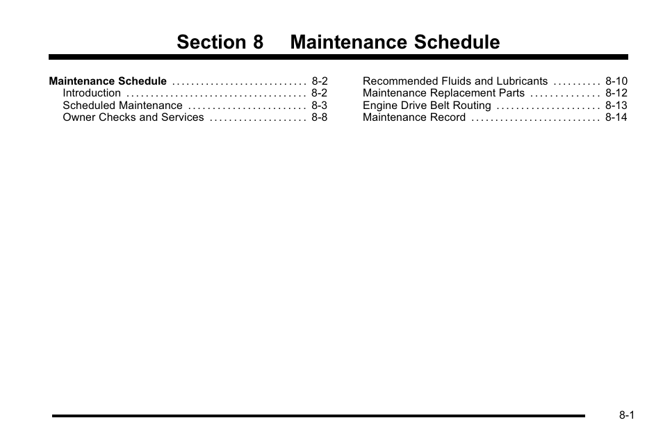 Maintenance schedule, Maintenance schedule -1 | Cadillac 2010 Escalade User Manual | Page 563 / 614