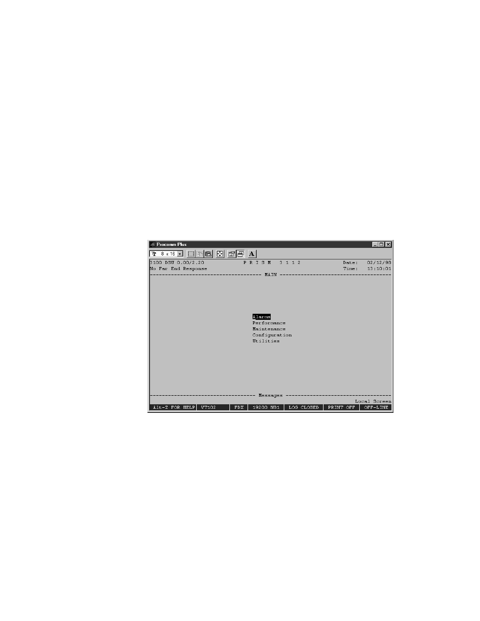 Main menu | Verilink PRISM 3111 (34-00242) Product Manual User Manual | Page 55 / 104