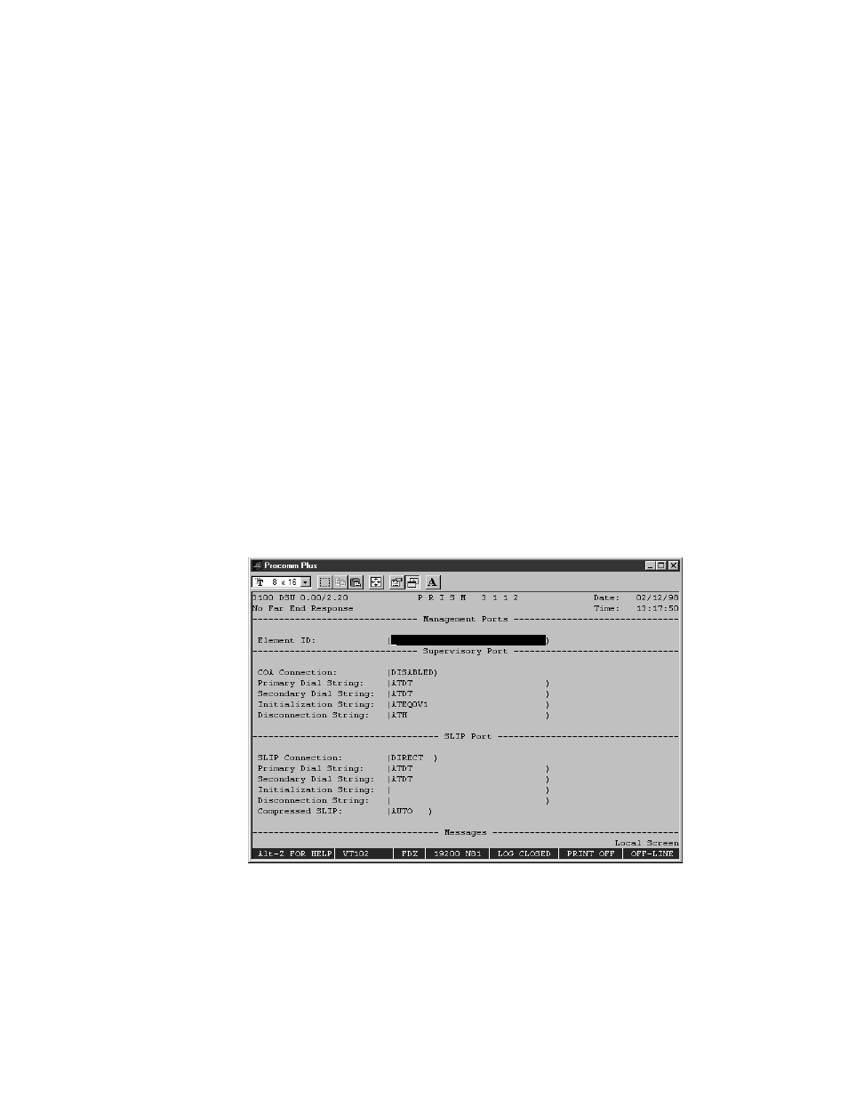 Management ports, Element id | Verilink PRISM 3111 (34-00242) Product Manual User Manual | Page 78 / 104