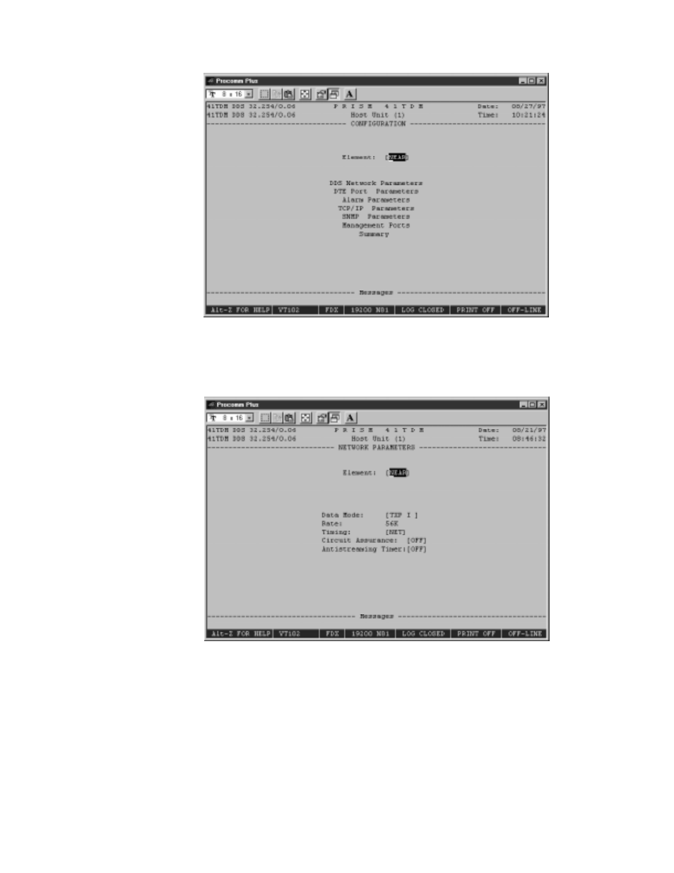 Dds network parameters, Element, Data mode | Verilink PRISM 41TDM (34-00275.4) Product Manual User Manual | Page 45 / 81