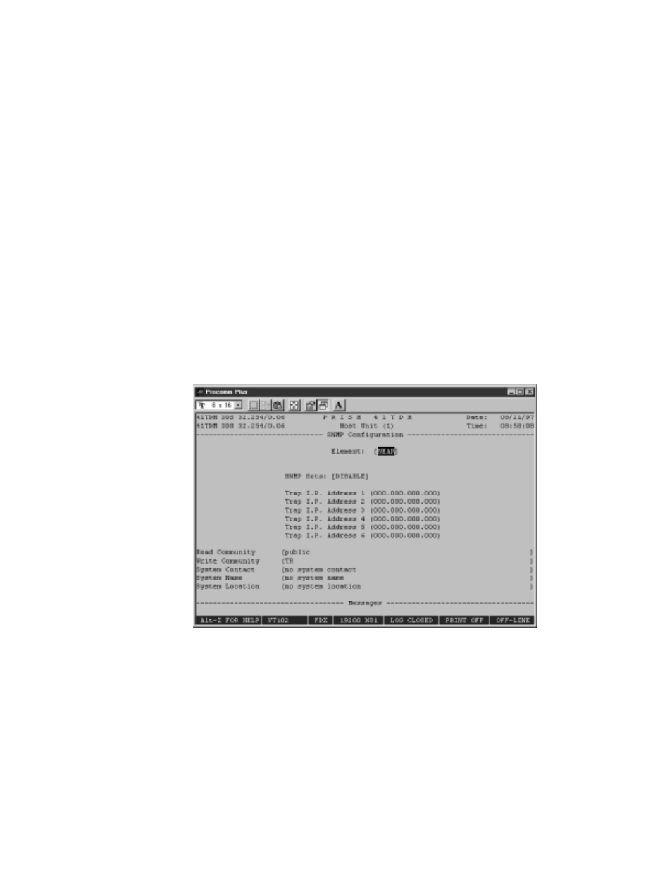 Lan connection, Prism ip address, Subnet mask | Router ip address, Filter ip address, Snmp configuration | Verilink PRISM 41TDM (34-00275.4) Product Manual User Manual | Page 54 / 81