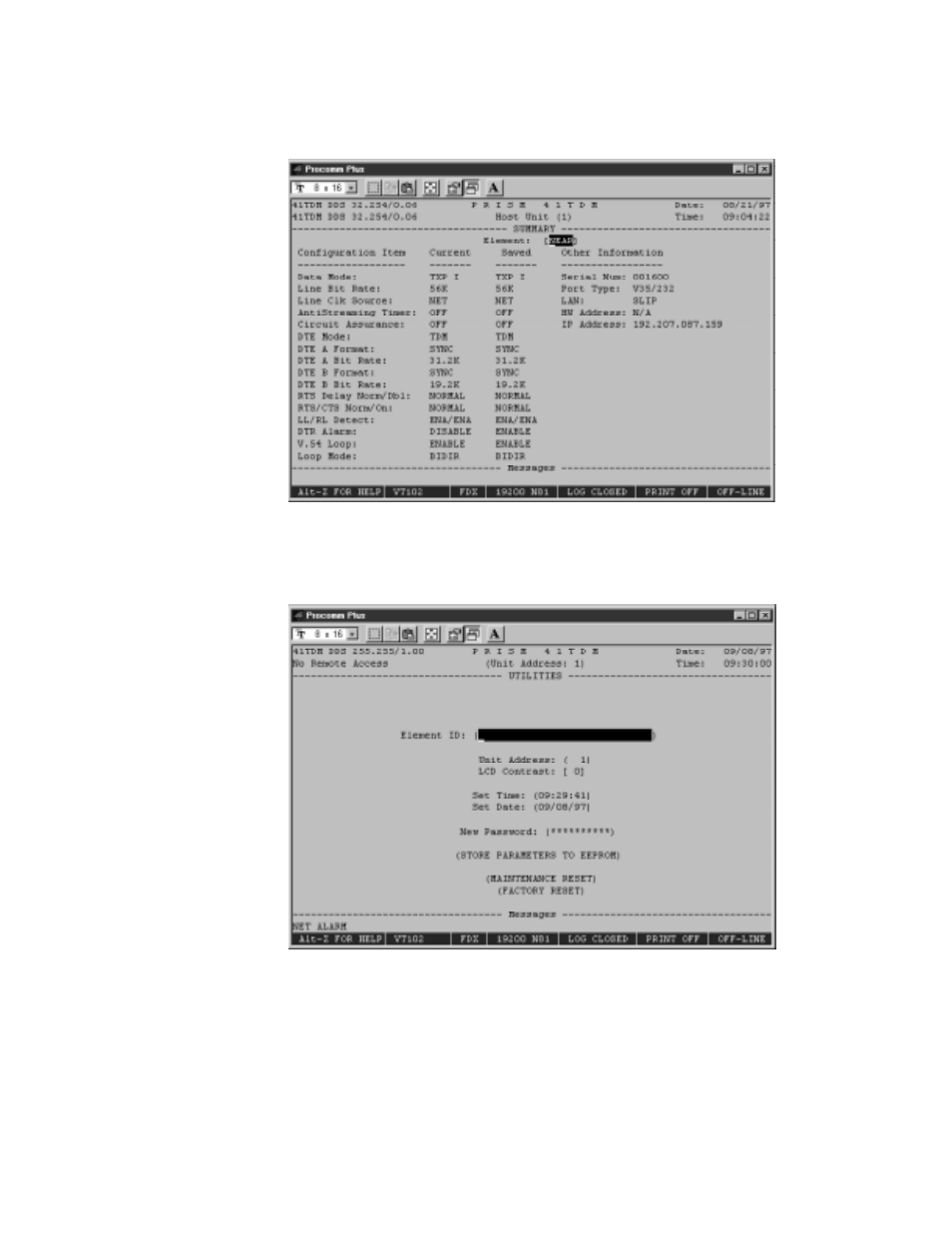 Summary, Utilities, Element | Verilink PRISM 41TDM (34-00275.4) Product Manual User Manual | Page 59 / 81