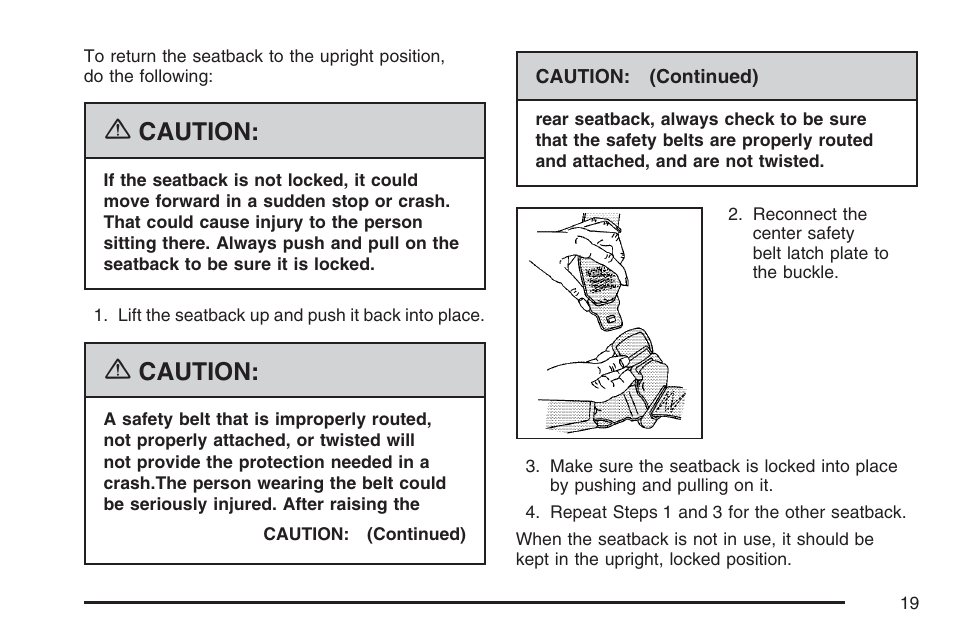 Caution | Cadillac CTS User Manual | Page 19 / 518