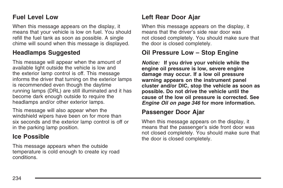 Cadillac CTS User Manual | Page 234 / 518