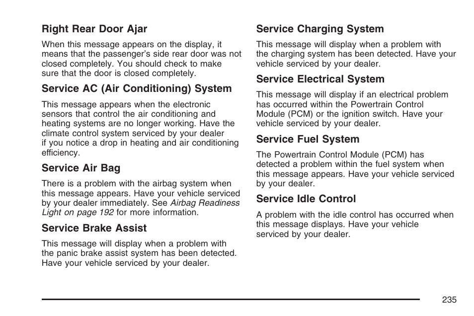 Cadillac CTS User Manual | Page 235 / 518