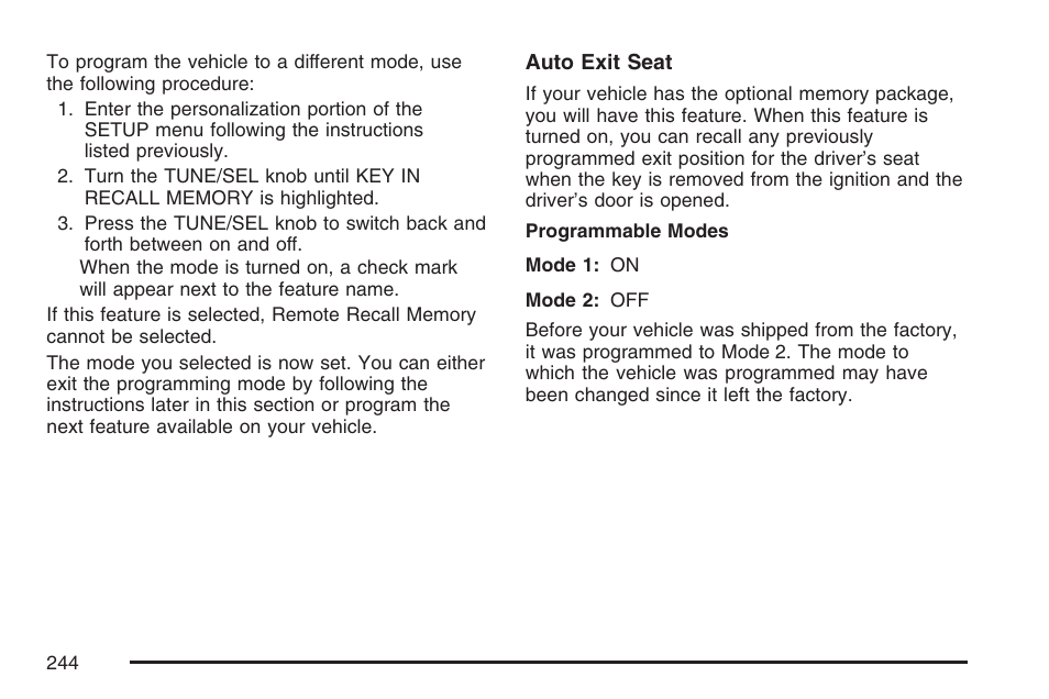 Cadillac CTS User Manual | Page 244 / 518