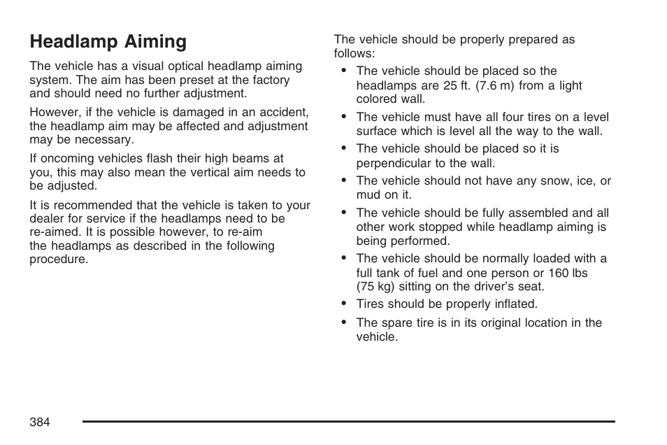 Headlamp aiming | Cadillac CTS User Manual | Page 384 / 518