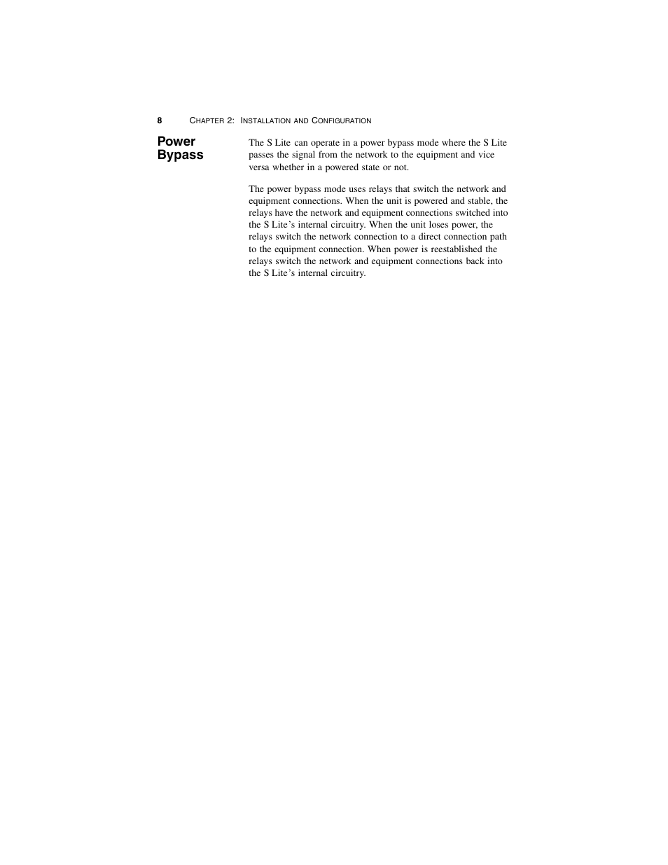 Power bypass | Verilink S Lite (34-00297.2) Product Manual User Manual | Page 14 / 16