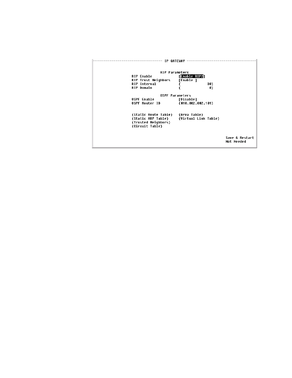 Rip parameters, Ospf parameters, Rip parameters -47 ospf parameters -47 | Verilink T1 Access Router (34-00327) Product Manual User Manual | Page 155 / 197