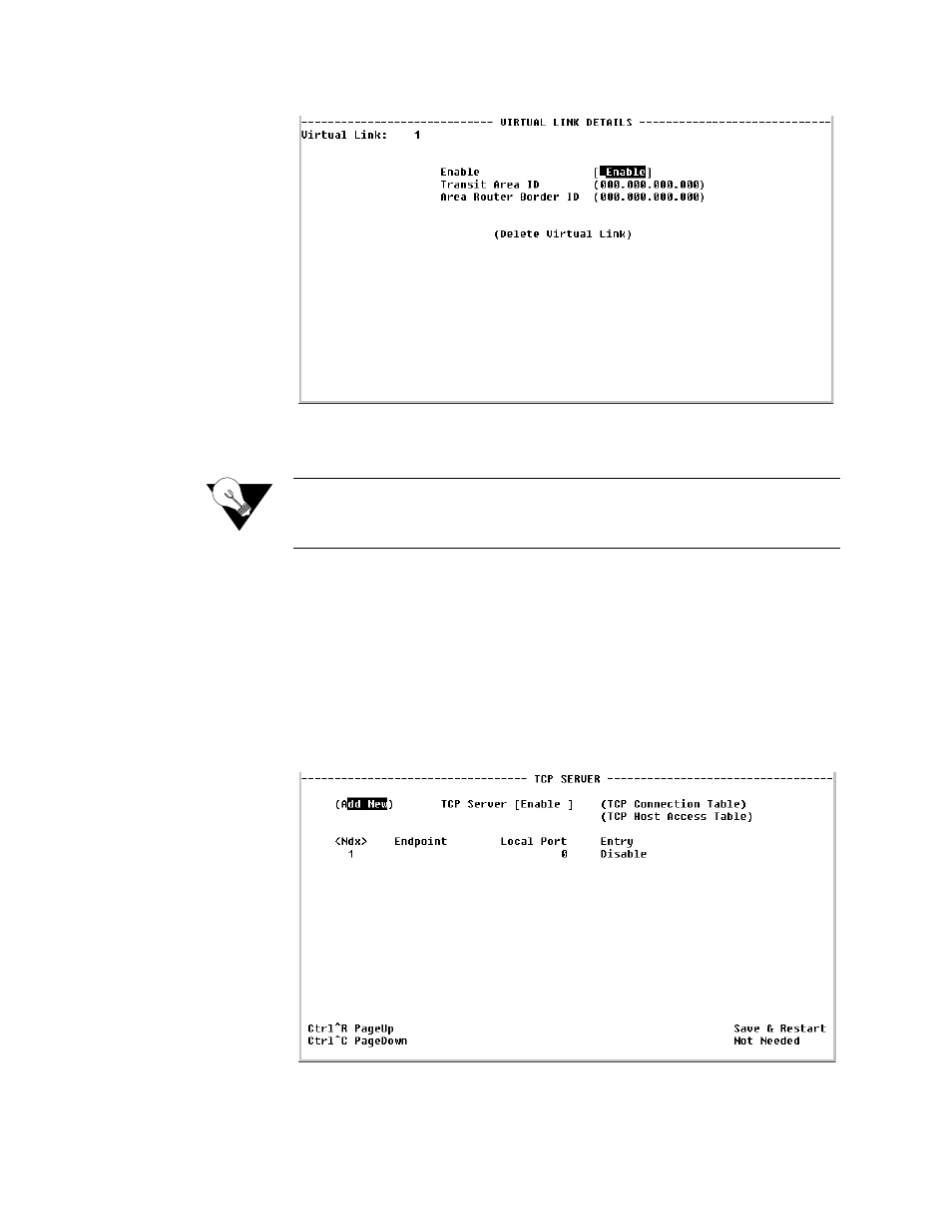Tcp server, Tcp server screen, Tcp server -59 | Tcp server screen -59 | Verilink T1 Access Router (34-00327) Product Manual User Manual | Page 167 / 197