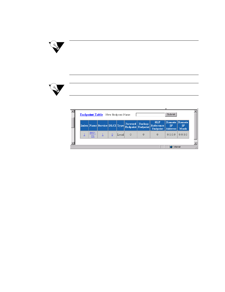 Endpoint details screen, Endpoint details screen -30 | Verilink T1 Access Router (34-00327) Product Manual User Manual | Page 58 / 197