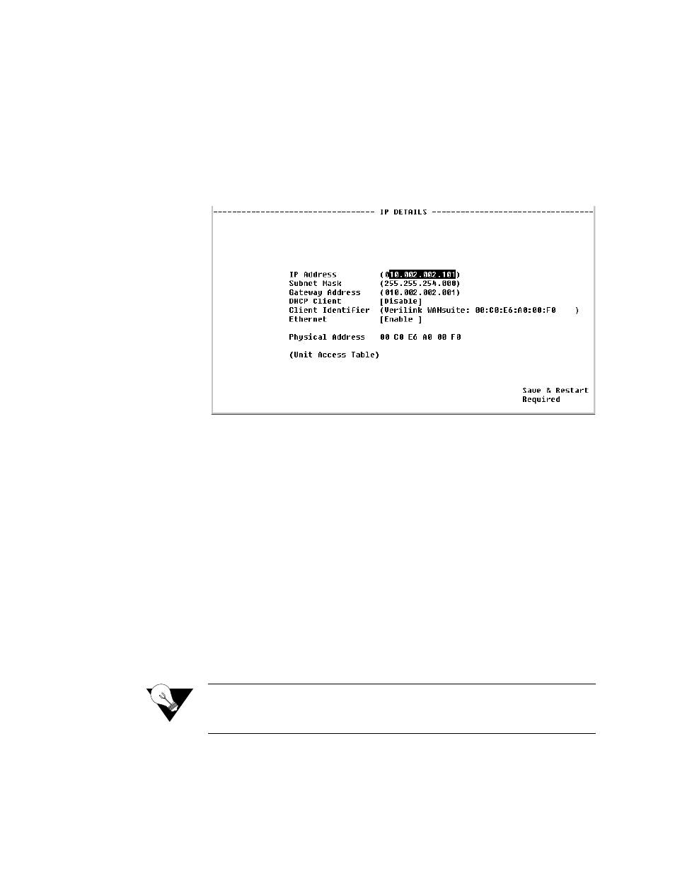 10/100 ethernet (ip details) screen, 10/100 ethernet (ip details) screen -17 | Verilink WANsuite 5130 (34-00298.L) Product Manual User Manual | Page 145 / 263