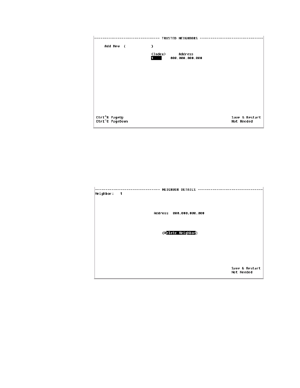 Area table screen, Area table screen -67 | Verilink WANsuite 5130 (34-00298.L) Product Manual User Manual | Page 195 / 263