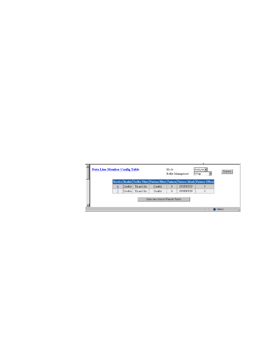 Data line monitor configuration table, Data line monitor configuration table -20 | Verilink WANsuite 5130 (34-00298.L) Product Manual User Manual | Page 52 / 263