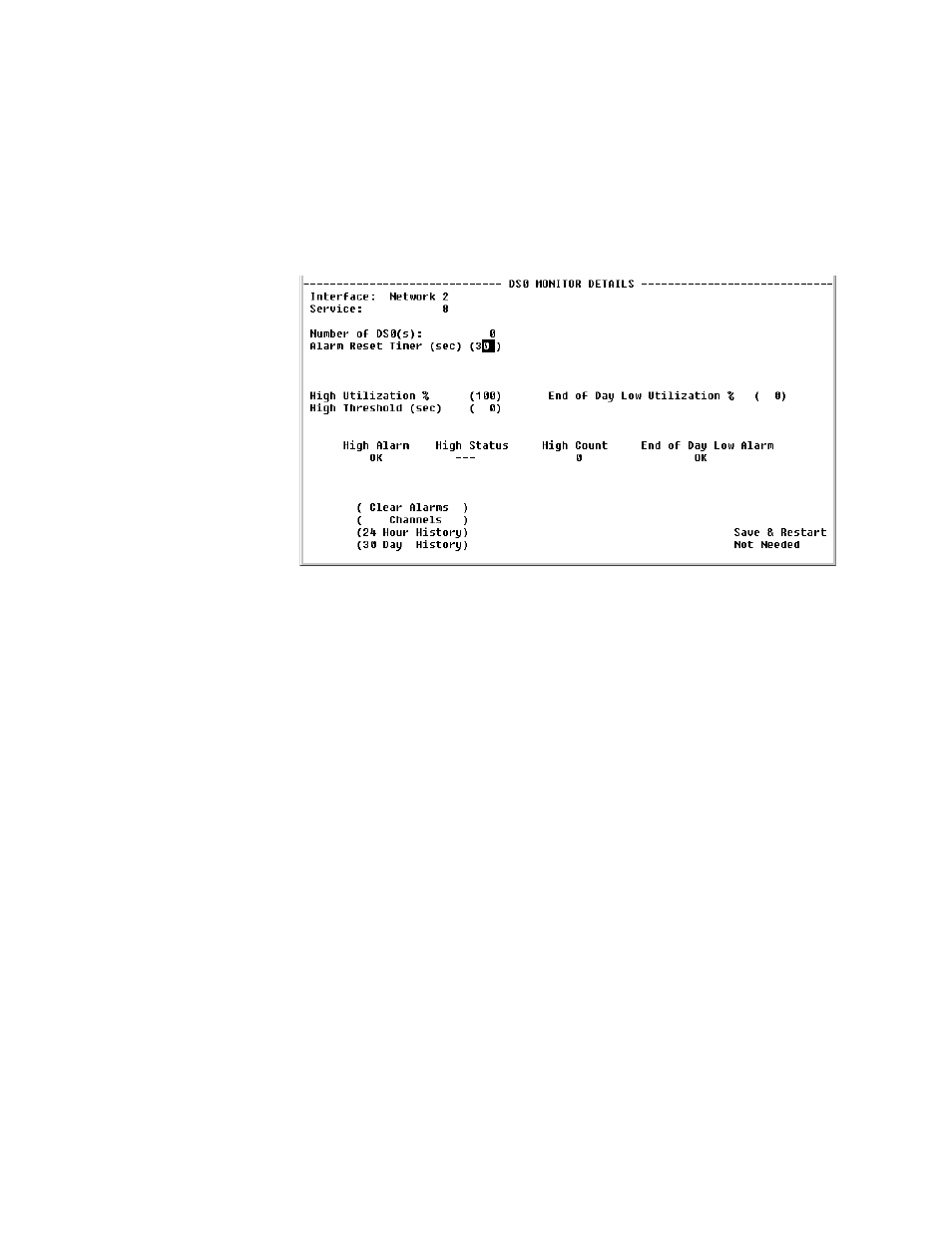 Ds0 monitor details screen, Ds0 status and alarm table, Ds0 monitor details screen -24 | Ds0 status and alarm table -24 | Verilink WANsuite 5165 (34-00301.H) Product Manual User Manual | Page 148 / 235