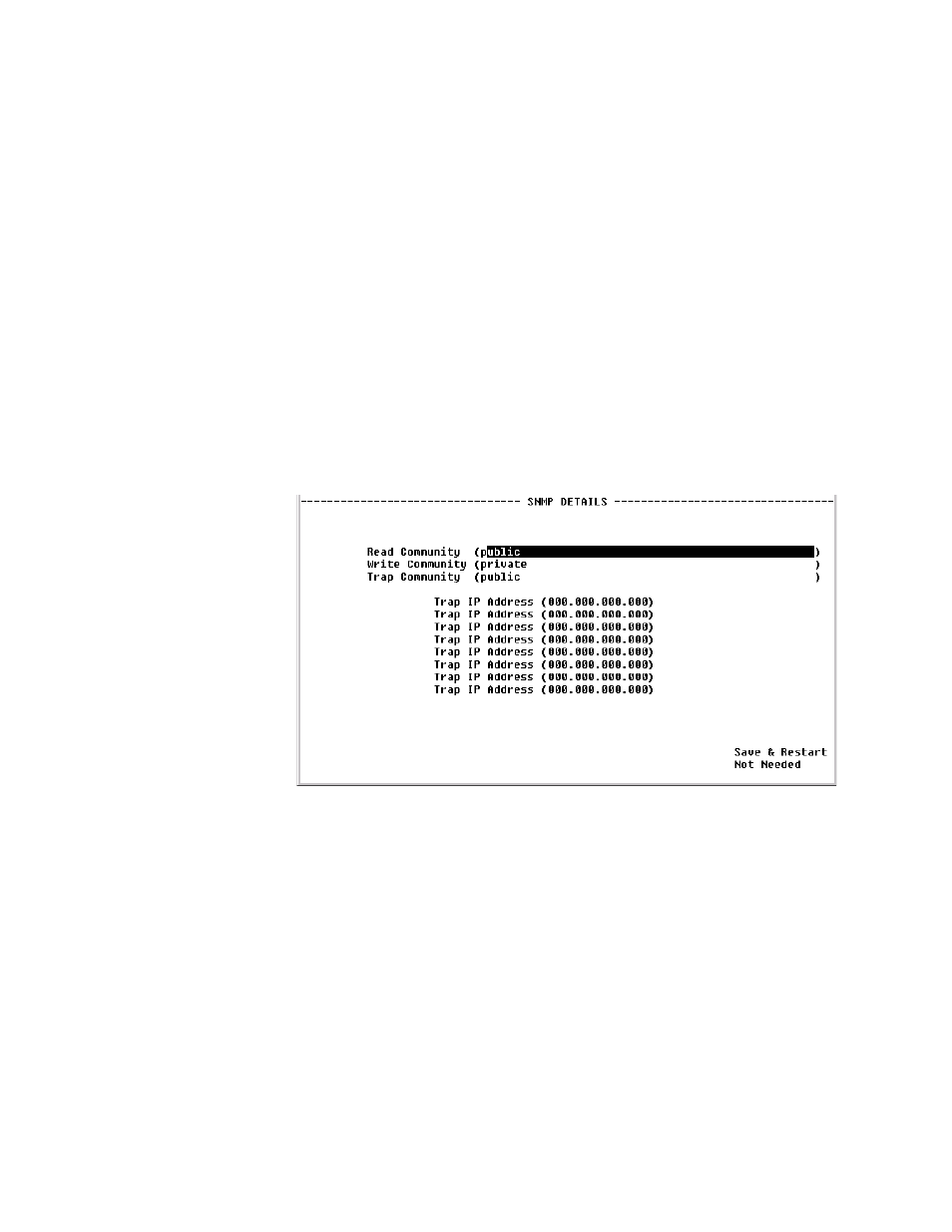 Snmp details screen, Snmp details screen -52 | Verilink WANsuite 5165 (34-00301.H) Product Manual User Manual | Page 176 / 235