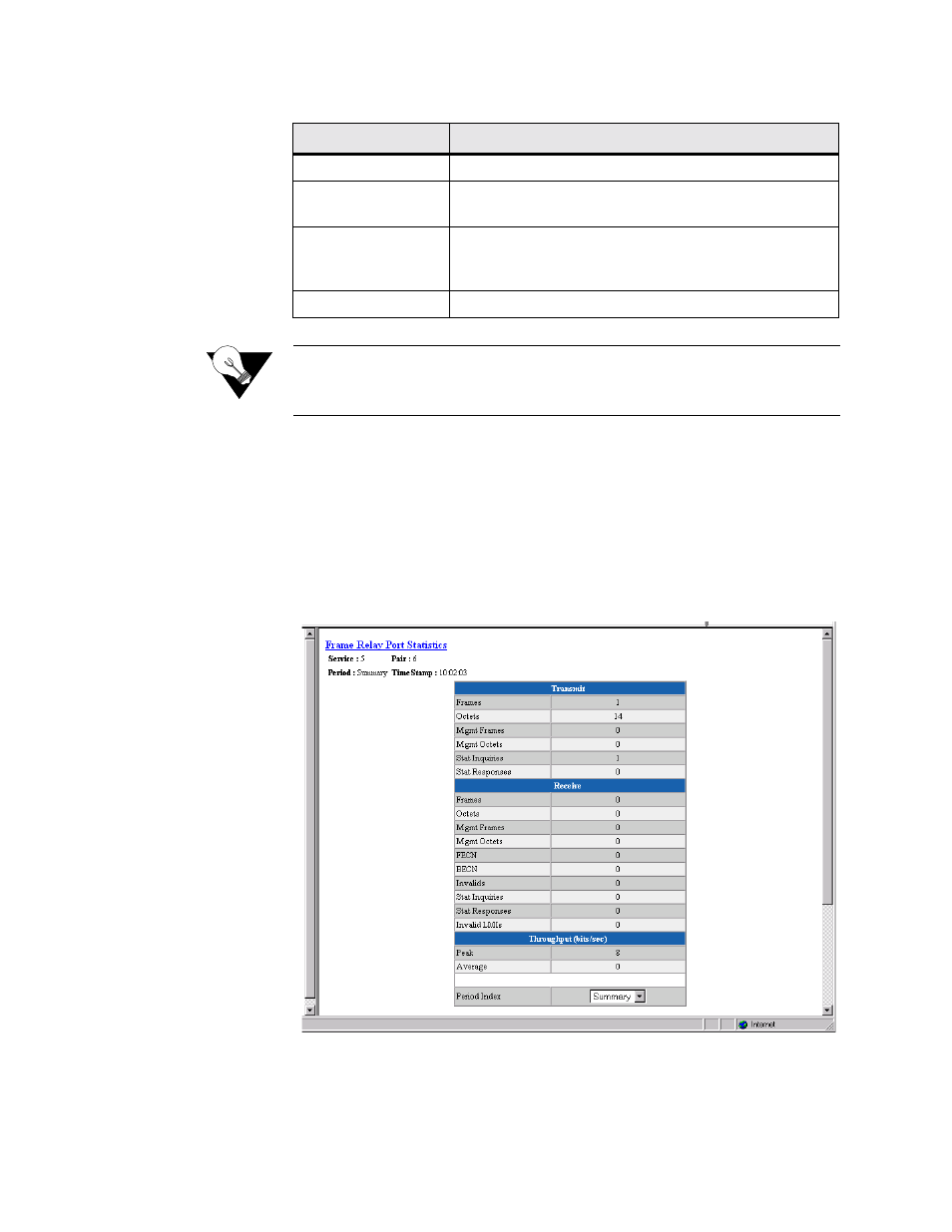 Frame relay port statistics screen, Frame relay port statistics screen -30 | Verilink WANsuite 5165 (34-00301.H) Product Manual User Manual | Page 60 / 235