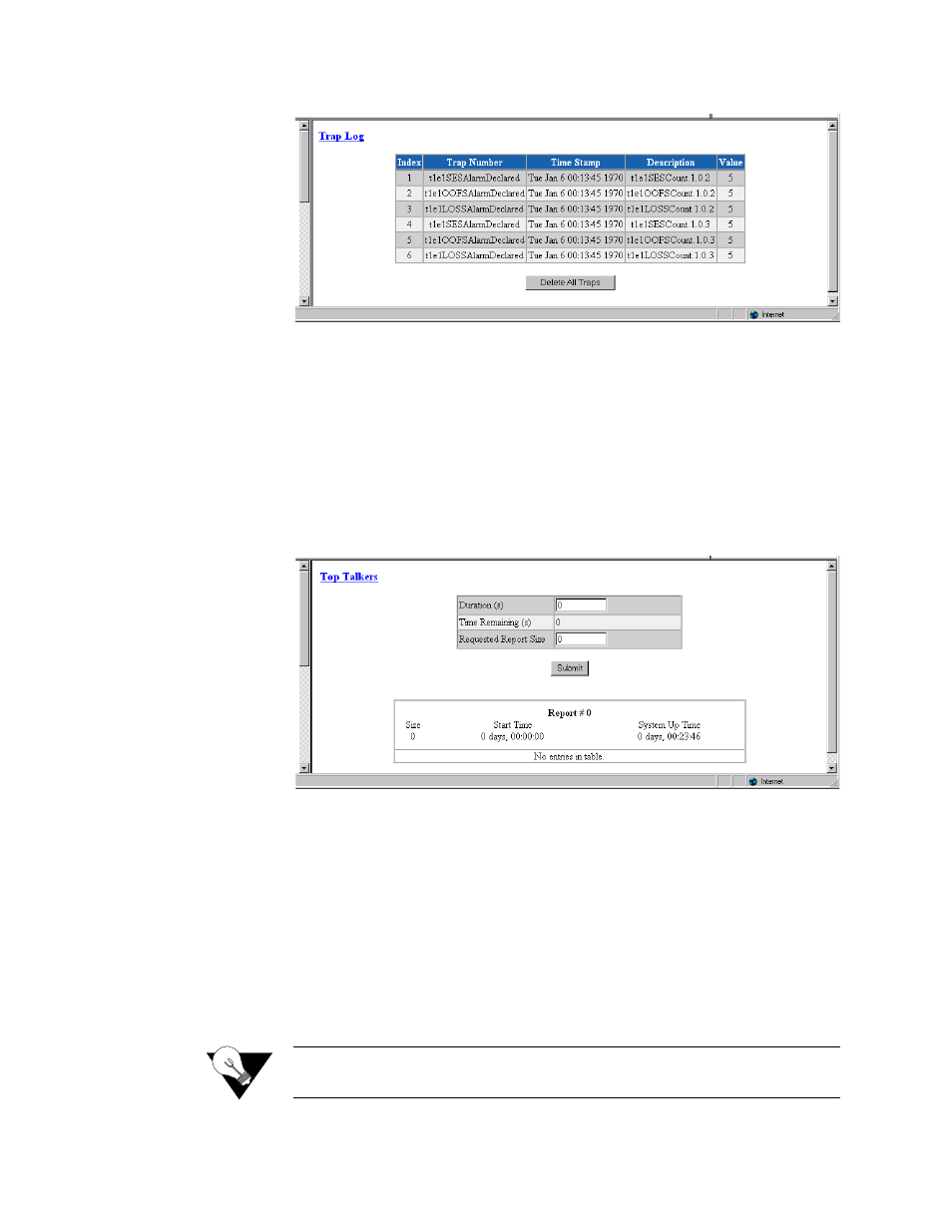 Top talkers screen, Top talkers screen -57 | Verilink WANsuite 5165 (34-00301.H) Product Manual User Manual | Page 87 / 235