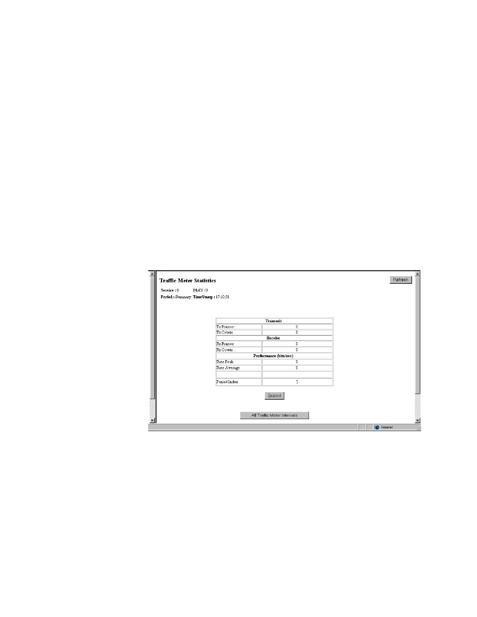 Traffic meter statistics screen, Traffic meter statistics screen -47 | Verilink WANsuite 5230 (34-00304.F) Product Manual User Manual | Page 77 / 233