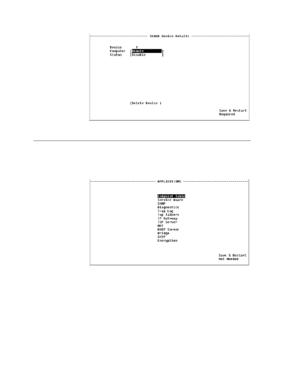Applications, Endpoint table screen, Applications -32 | Endpoint table screen -32 | Verilink WANsuite 5370 (34-00310.D) Product Manual User Manual | Page 148 / 235