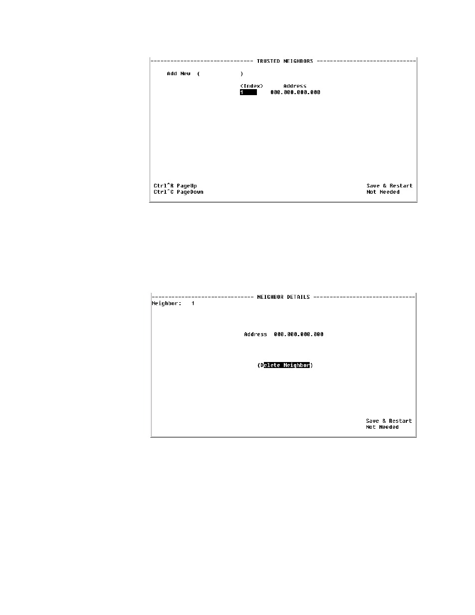 Area table screen, Area table screen -58 | Verilink WANsuite 5370 (34-00310.D) Product Manual User Manual | Page 174 / 235