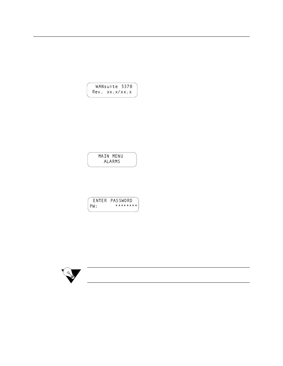 Lcd front panel operation, Password, Lcd front panel operation -3 | Password -3 | Verilink WANsuite 5370 (34-00310.D) Product Manual User Manual | Page 201 / 235
