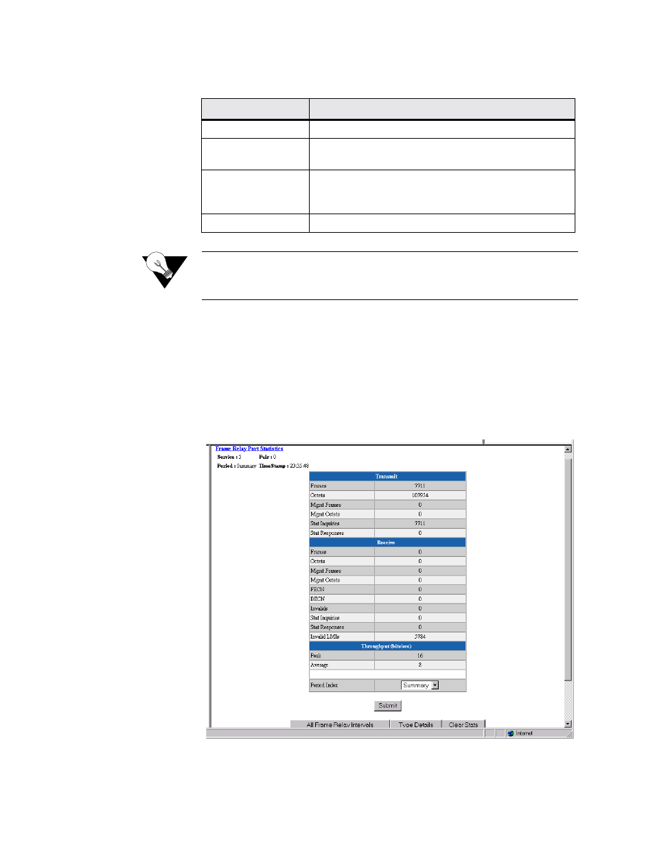 Frame relay port statistics screen, Frame relay port statistics screen -24 | Verilink WANsuite 5370 (34-00310.D) Product Manual User Manual | Page 54 / 235
