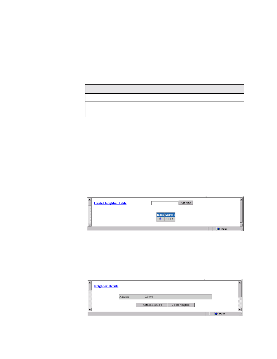 Trusted neighbor table screen, Trusted neighbor table screen -60 | Verilink WANsuite 5370 (34-00310.D) Product Manual User Manual | Page 90 / 235