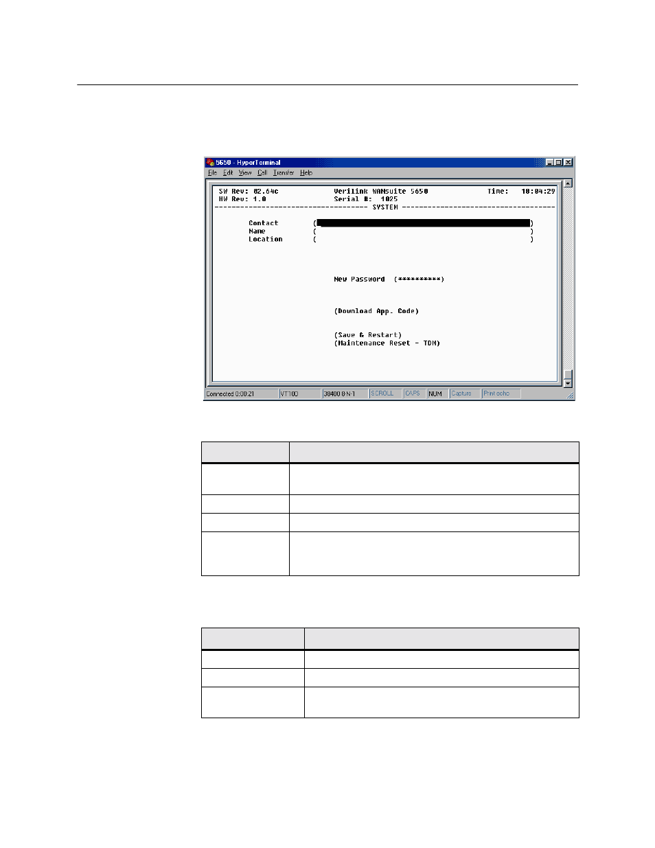 System screen, System screen -4 | Verilink WANsuite 5650 (34-00314.E) Product Manual User Manual | Page 26 / 68