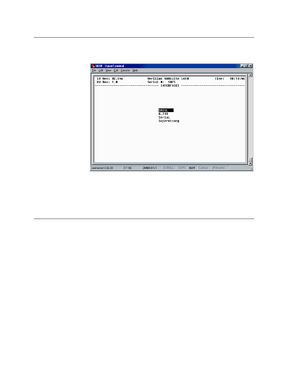 Interfaces screen, Shdsl screen, Interfaces screen -7 | Shdsl screen -7 | Verilink WANsuite 5650 (34-00314.E) Product Manual User Manual | Page 29 / 68