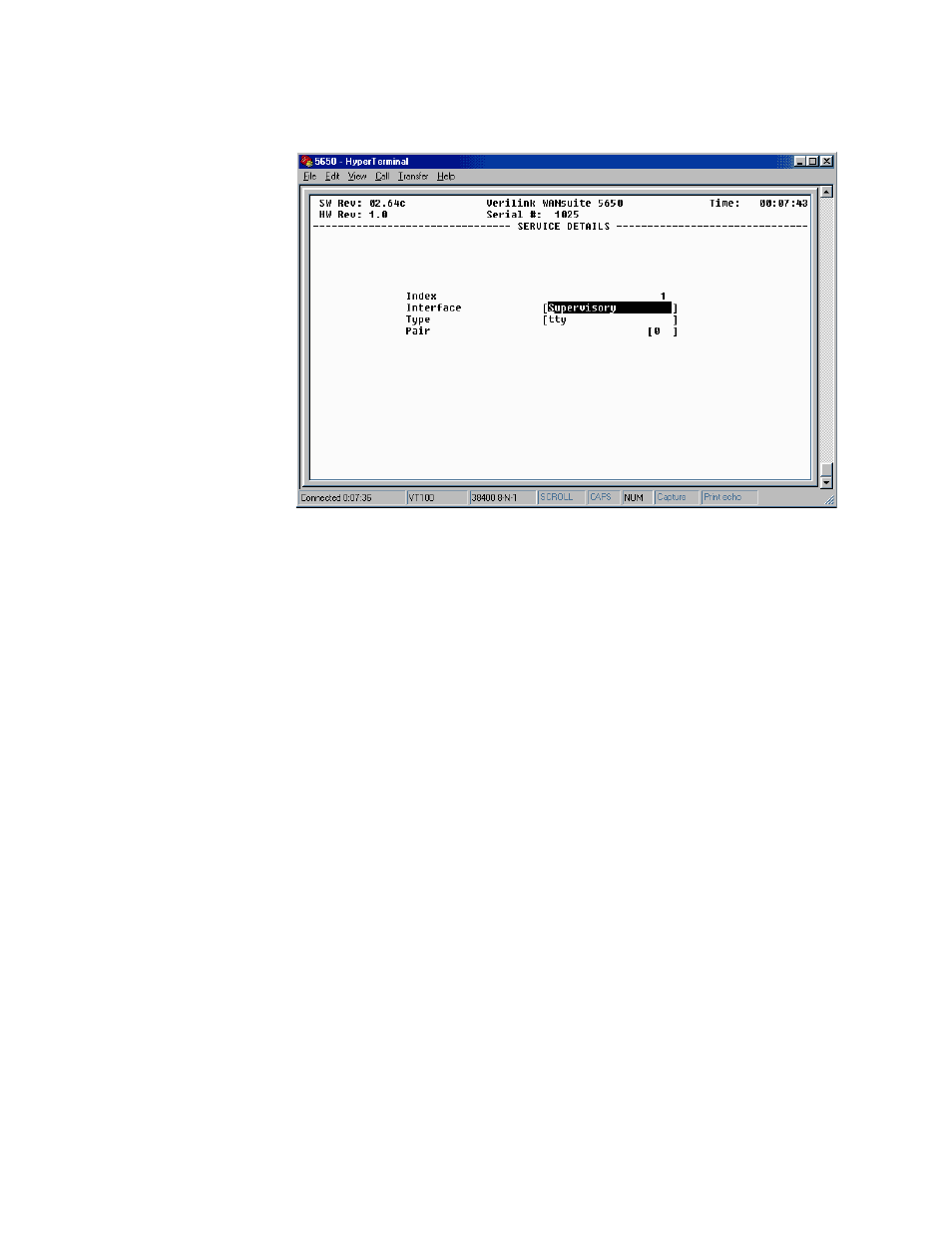 Service details screen, Service details screen -29, Figure 3.23 | Verilink WANsuite 5650 (34-00314.E) Product Manual User Manual | Page 51 / 68