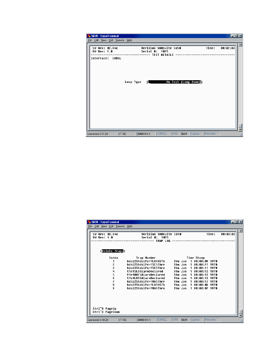 Trap log screen, Trap log screen -32 | Verilink WANsuite 5650 (34-00314.E) Product Manual User Manual | Page 54 / 68