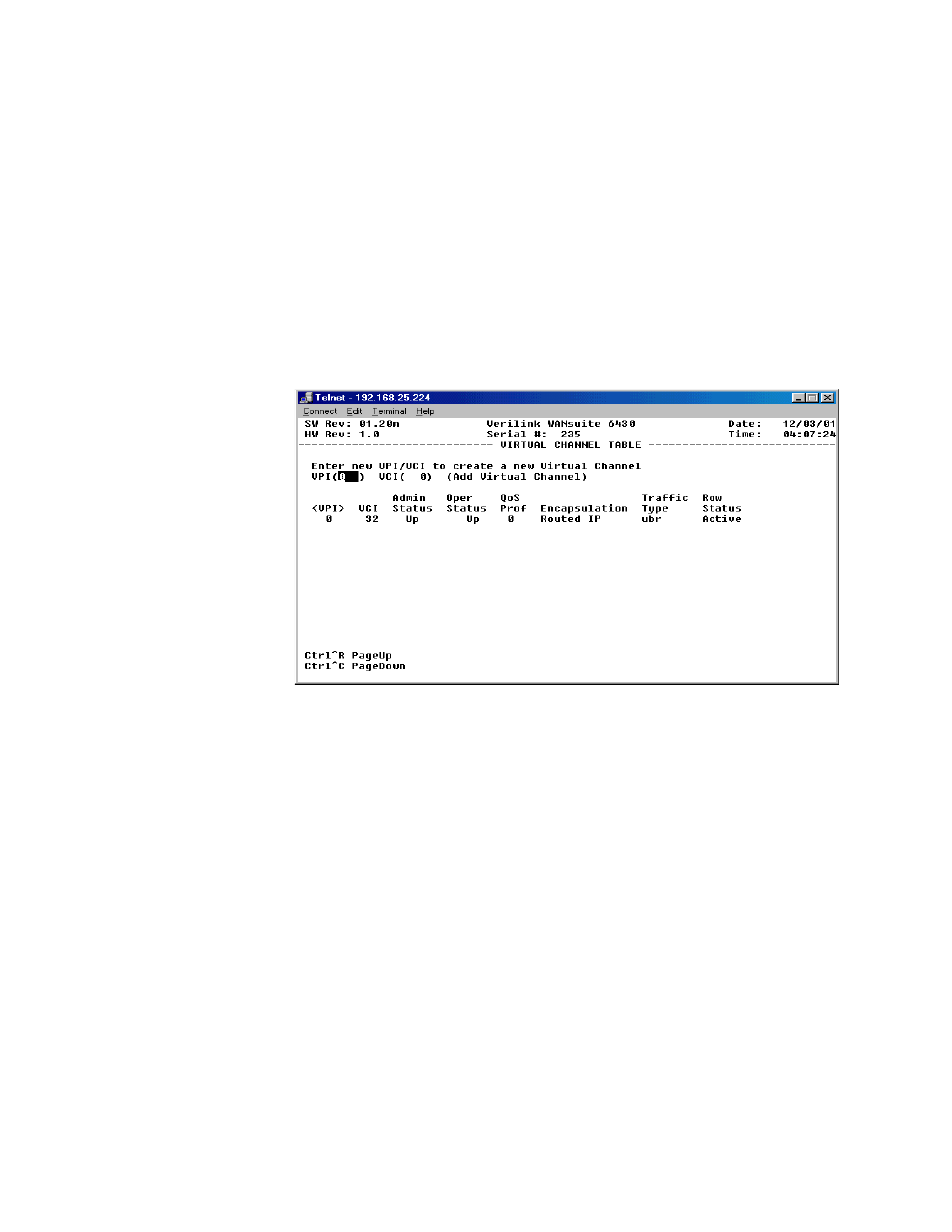 Atm virtual channel table screen, Atm virtual channel table screen -29 | Verilink WANsuite 6x30 (34-00315.B) Product Manual User Manual | Page 127 / 181